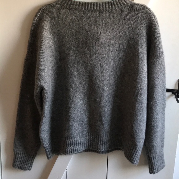 Oversized Grey Zara Knit Sweater with lace up - Sm - Picture 4 of 4
